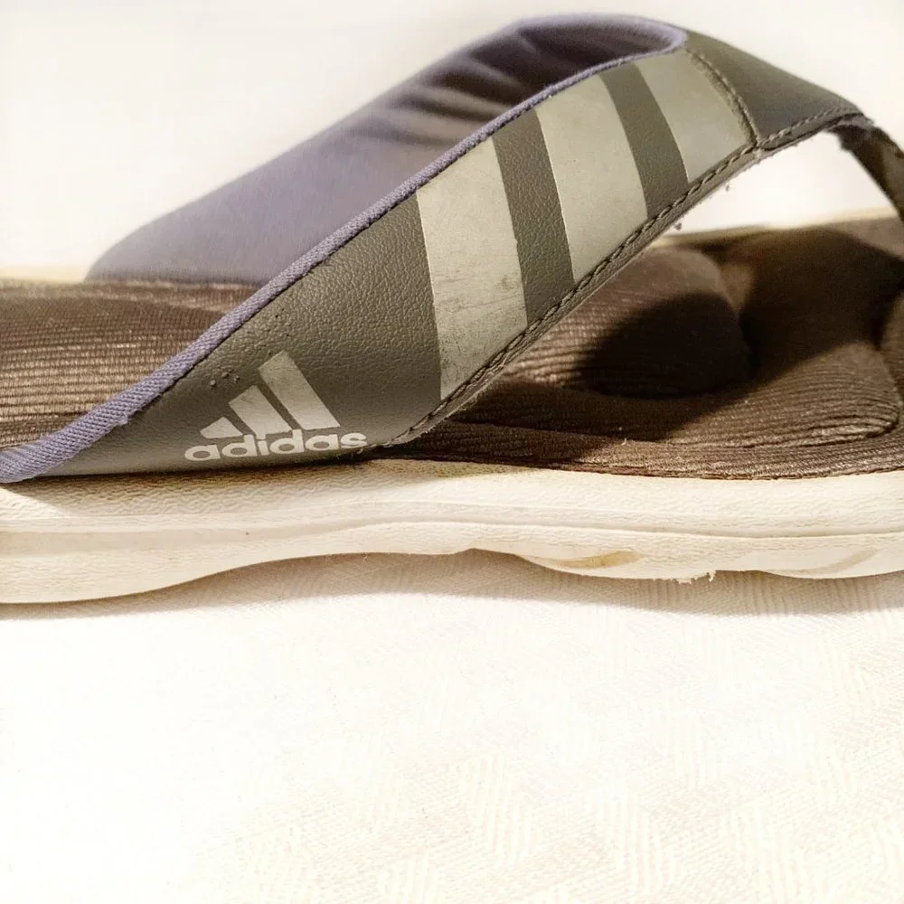 Adidas Thong Sandals Women’s 10 UK 9 Flip Flops Gray Cushioned Insole Comfort - Picture 6 of 7